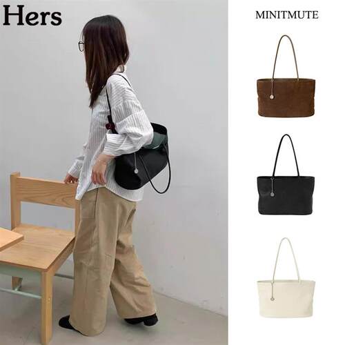 正品MINITMUTE 韩国品牌大容量百搭通勤单肩手提托特包女