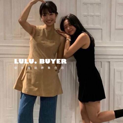 LULU买手店正品现货STU洋装25新款Fever同款爱心钮扣麂皮绒短裙