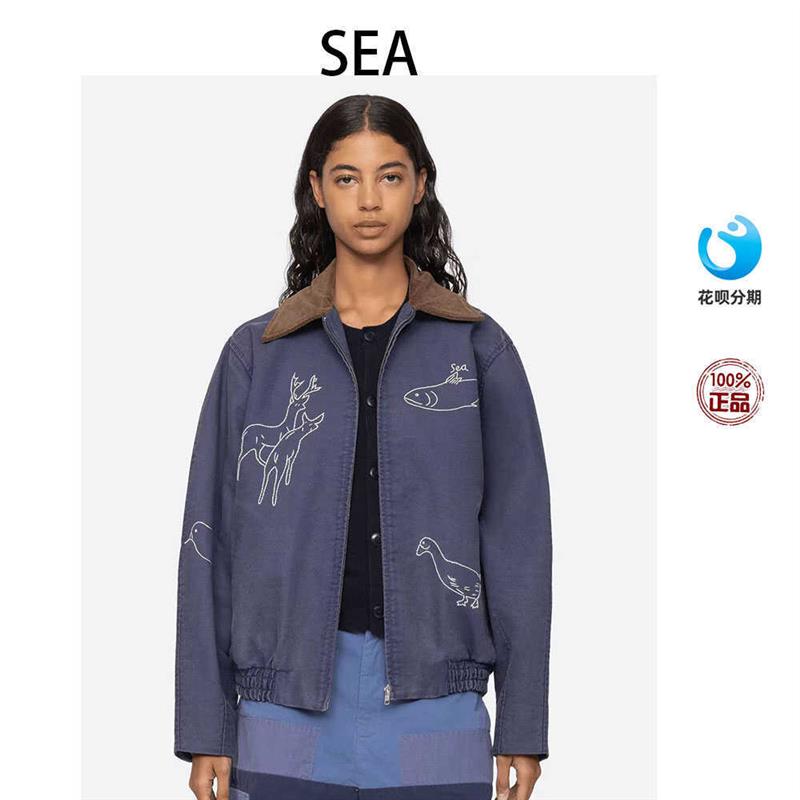 SEA NEW YORK  24秋冬款时尚印花休闲拉链夹克外套图片