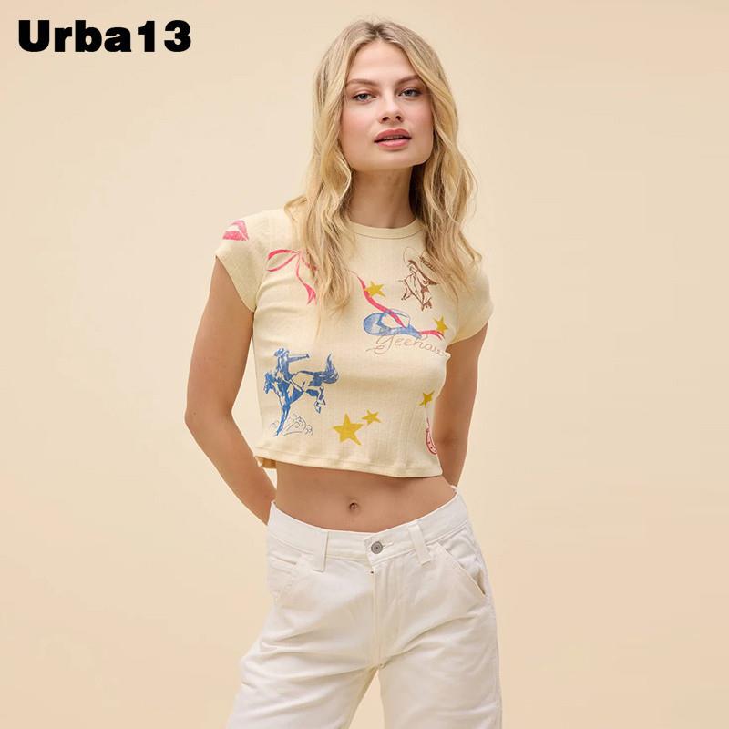 Urba13买手店正品现货daydreamer短袖辣妹童趣印花短款T恤打底衫