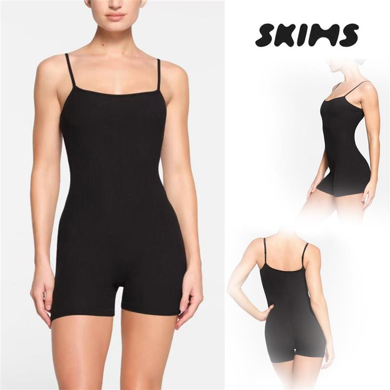 skims塑身衣卡戴珊修身上衣Cotton Rib Suit连身裤女