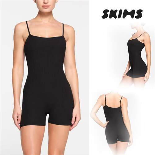 skims塑身衣卡戴珊修身上衣Cotton Rib Suit连身裤女