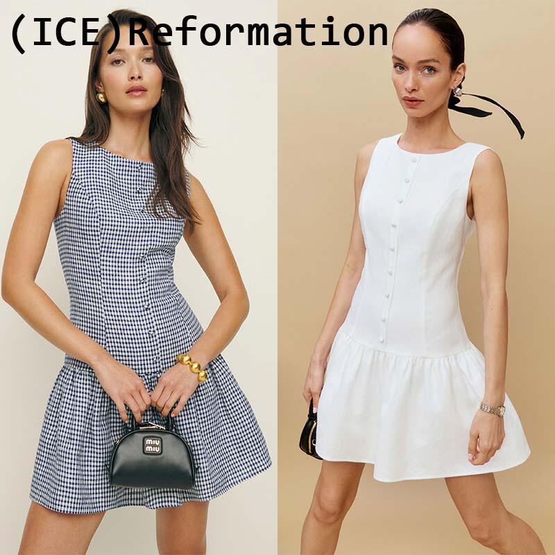 Ice买手店现货正品洋装无袖圆领A字背心短裙女士