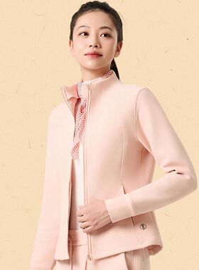 洁米短外套女2025秋季新款立领上衣瑜伽跑步服修身拉链开衫5W619