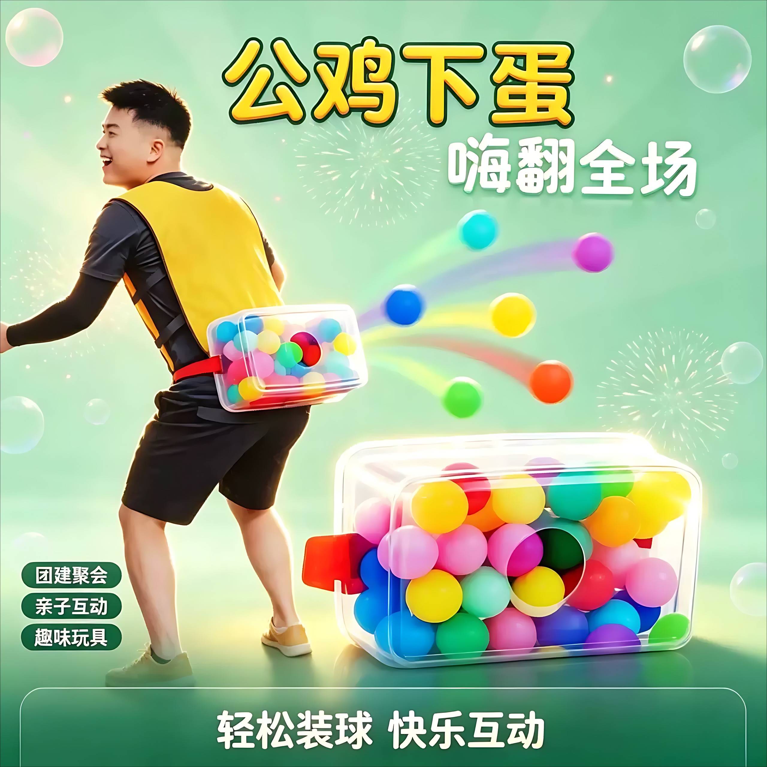 抖甩乒乓球公鸡下蛋趣味游戏道具