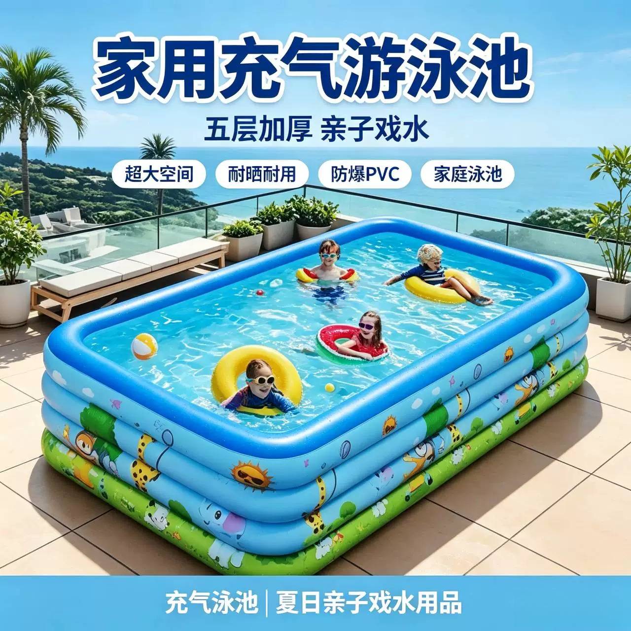 儿童充气游泳池家用加厚大型户外