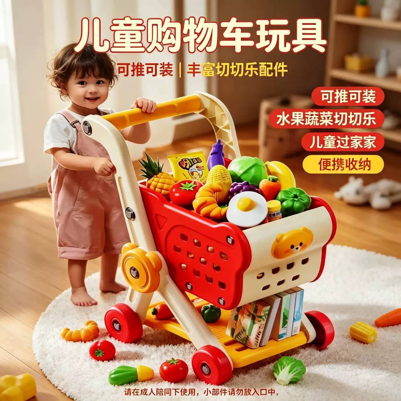 儿童厨房购物车玩具套装|切水果