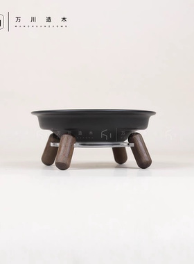 万川造木复古黑色猫狗大号宠物水碗粮碗分离设计加大配餐陶瓷碗