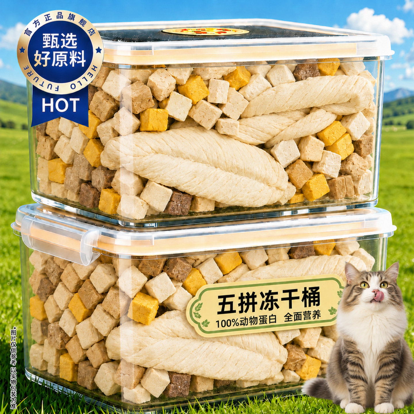 【全面营养】5拼冻干桶猫狗零食