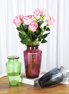 北欧简约ins风透明玻璃花瓶插花鲜花家居客厅装饰家用摆件干花