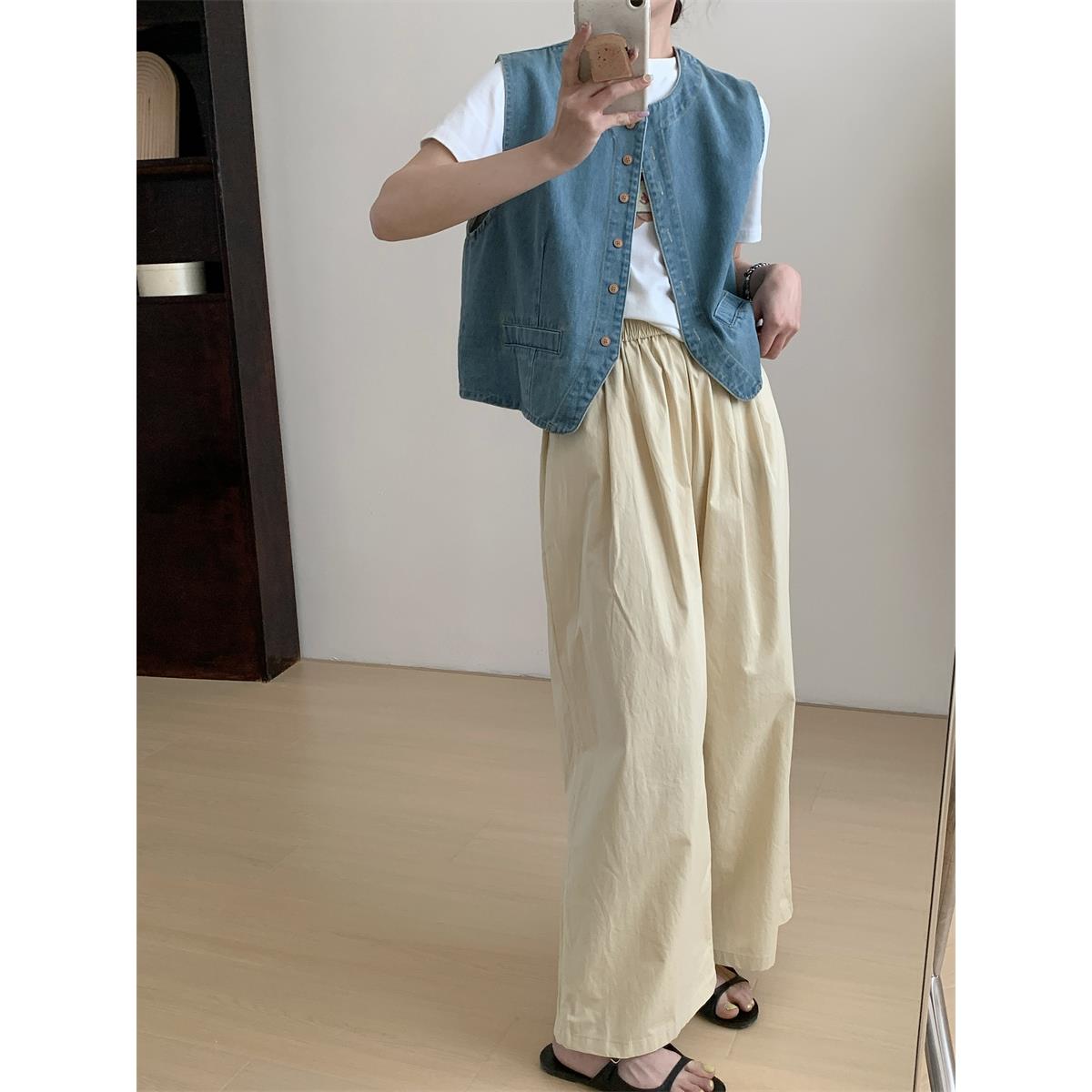 牛仔马仔甲女20古24春季PXZ新款洋气行时髦韩系流复牛马甲背心外