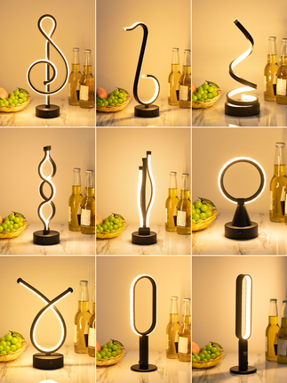 Bar Atmosphere Light Decoration Night Light Restaurant Desktop Retro Rechargeable Table Lamp Clear Bar Table Lamp Atmosphere Lamp Bedside Lamp