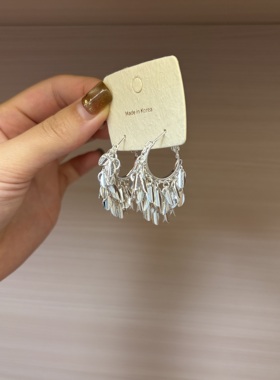 麦穗流苏耳环时尚高级感耳钉轻奢显脸瘦气质圈圈耳饰