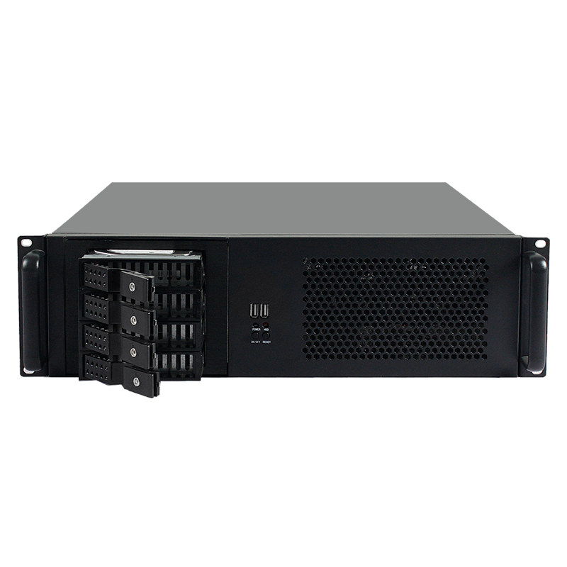 3u工控机箱4个热插拔硬盘位matx主板存储多盘19英寸机架式服务器