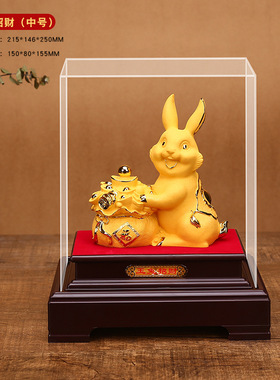 绒沙金生肖兔摆件 12生肖金兔摆件 沙金工艺品礼品摆件镀金兔摆件