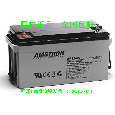 美国AMSTRON AP12-65 12V65AH蓄电池 进口 船舶 通信 医疗
