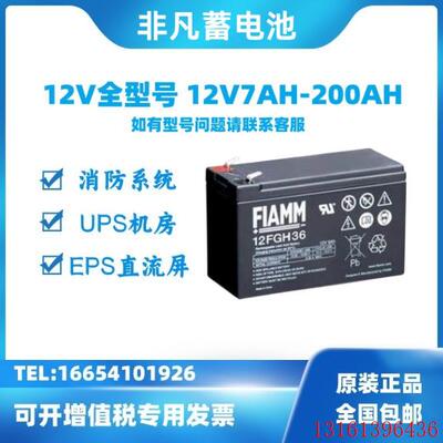 FIAMM非凡蓄电池12V1.2AH/FG20121/7.2AH9AH/12FGH36/18AH26AH33A