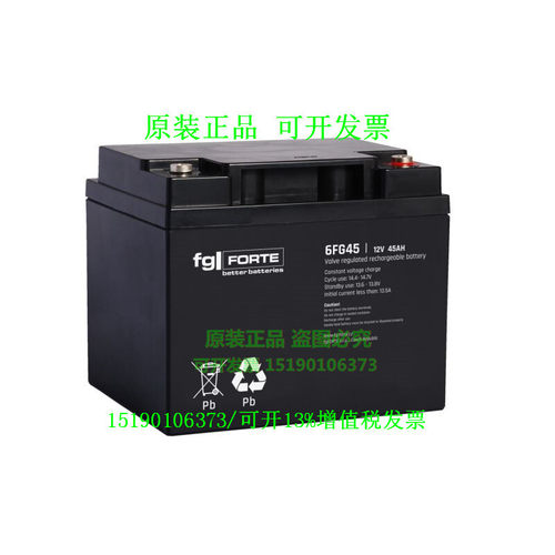 fgl FORTE蓄电池6FG45/12V45AH铅酸免维护用于UPS/船舶/消防铁路/