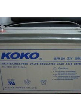 KOKO蓄电池6GFM100 铅酸免维护储能型 计算机UPS后备应急电源