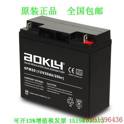 奥克莱AOKLY蓄电池6FM20(12V20AH/20HR)铅酸免维护直流屏UPS电瓶