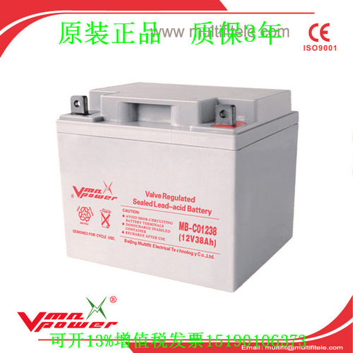 VMNPOWER蓄电池MB-C01238进口免维护LED UPS设备电源电瓶12V38AH