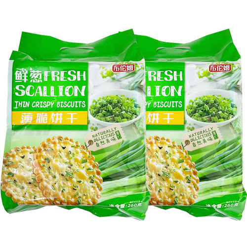 布伦姆260g鲜葱薄脆饼干休闲零食