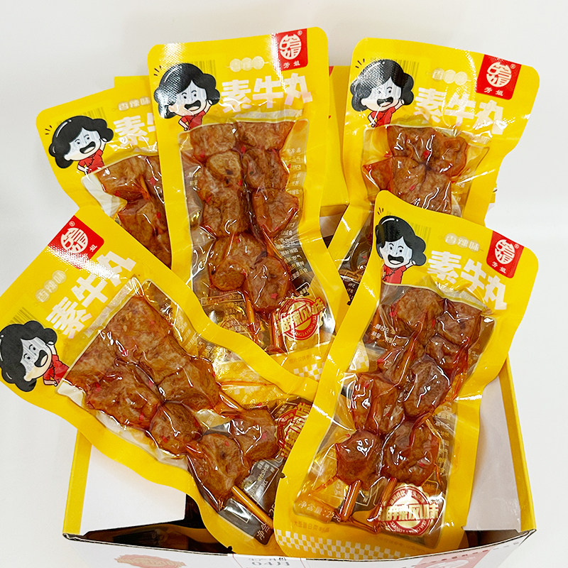 芳姐香辣素牛丸豆干即食独立装图片