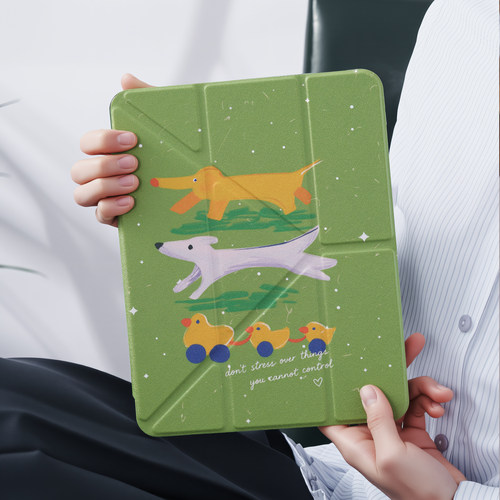 抽象白黄狗鸭子苹果ipad11保护套