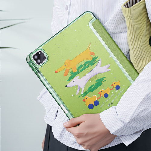抽象白黄狗鸭子苹果ipad11保护套