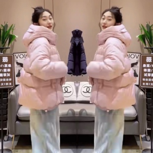 新款冬季网红爆款短款羽绒棉服韩版休闲时尚连帽百搭显瘦加厚棉衣