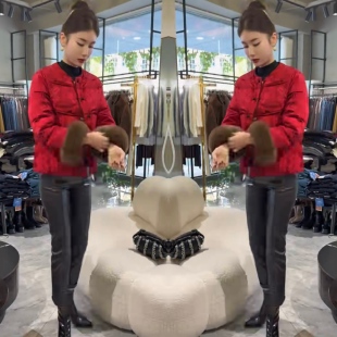 保暖时髦棉服上衣高腰皮裤 网红爆款 新款 女2025冬季 潮 成熟气质套装