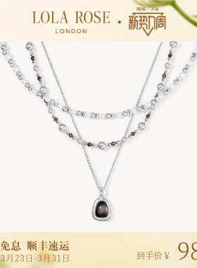 Lola Rose罗拉玫瑰秋冬新品光迹系列黑曜岩项链女礼物