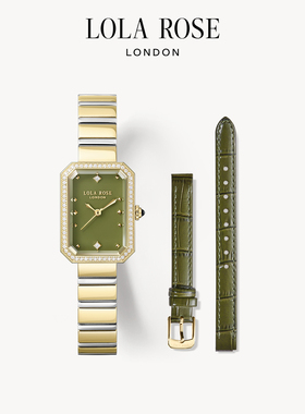 Lola Rose罗拉玫瑰方糖小绿表闪耀款绿色女士手表款轻奢小众礼物