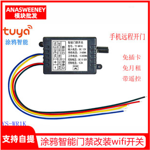 涂鸦智能门禁改装wifi开关手机远程控制带遥控器磁力锁电控锁WR1K