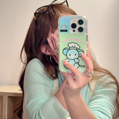 jellycatyummy鼠适用iPhone16promax手机壳15pro苹果14圆边IMD全包软壳12promax