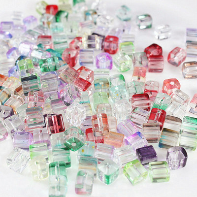 50颗渐变幻彩水晶方糖珠散珠 手工DIY自制串珠手链项链耳饰品配件