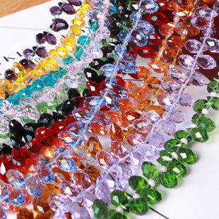 5*7mmab彩横孔水滴珠DIY手工水晶珠散珠串珠饰品材料发饰吊坠配件