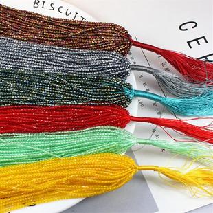 0.8mm彩色尖晶石刻面圆珠彩色玻璃小珠子流苏DIY步摇发簪饰品配件