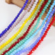 4mm瓷玉料水晶玻璃彩色切面扁珠DIY手链项链手工饰品耳环配件材料