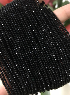 32切面人造玻璃水晶球珠diy手工串珠配饰配件材料 黑色小珠子散珠