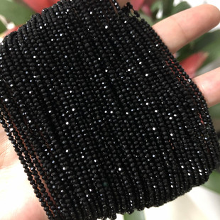 32切面人造玻璃水晶球珠diy手工串珠配饰配件材料 黑色小珠子散珠