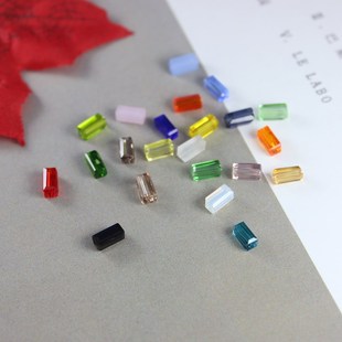 耳饰diy耳坠配件材料 6mm直孔长方形长珠子水晶散珠手工自制韩版