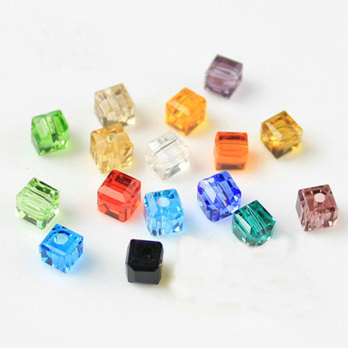 8mm镀金玻璃珠子彩色水晶diy