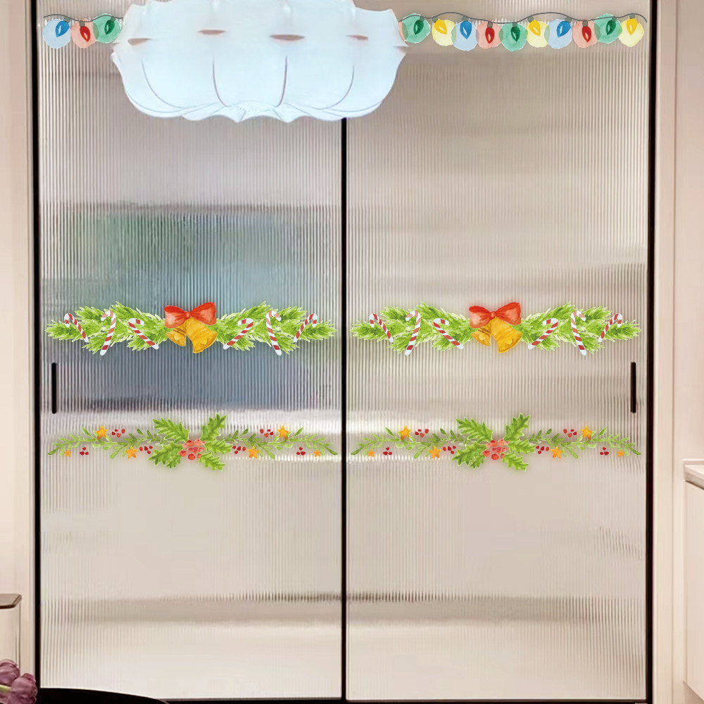 圣诞装饰品小草铃铛彩灯腰线布置橱窗玻璃门贴纸商场节日氛围窗花,节庆用品/礼品,圣诞装饰品,淘宝优惠券,粉丝福利购,淘宝优惠卷