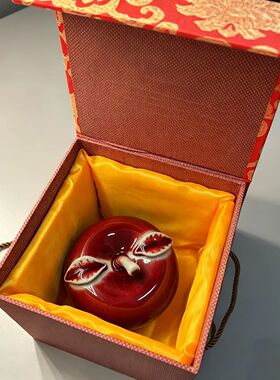 神垕钧窑瓷如意钧瓷苹果摆件送礼