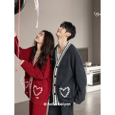 贝妍半边绒保暖情侣睡衣