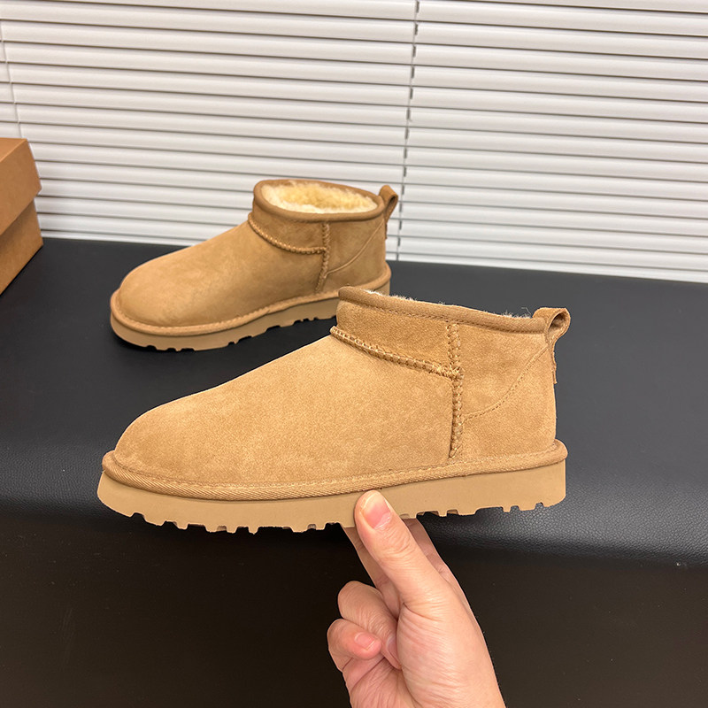 雪地靴羊皮毛一体2025冬季情侣男靴短靴子低筒平底加绒真皮雪地鞋,女鞋,时尚雪地靴,淘宝优惠券,粉丝福利购,淘宝优惠卷