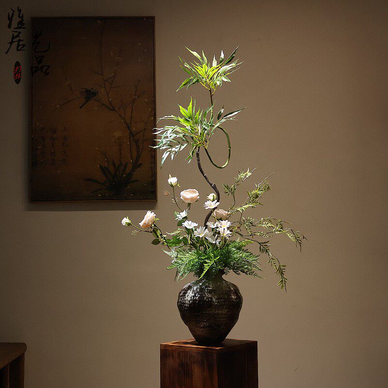 中古侘寂风复古陶瓷花瓶手工做旧禅意宋式摆件新中式高级桌面装饰,家居饰品,花瓶,淘宝优惠券,粉丝福利购,淘宝优惠卷