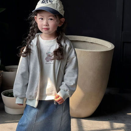 女童外套儿童春秋装2025新款薄款时尚连帽卫衣宝宝超好看休闲上衣