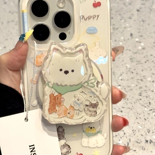 日韩可爱星星多只狗狗磁吸壳适用iPhone16pro/15手机壳苹果13个性14promax简约15promax硬壳14PRO磁吸支架